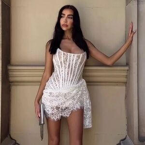 White Mini Dress with Structured Design